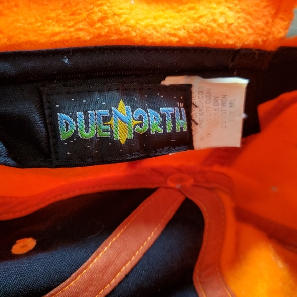 Due North Fleece Blaze Orange Fold Down Ear Flap Hunting Fitted Hat Size M/L - Picture 7 of 7